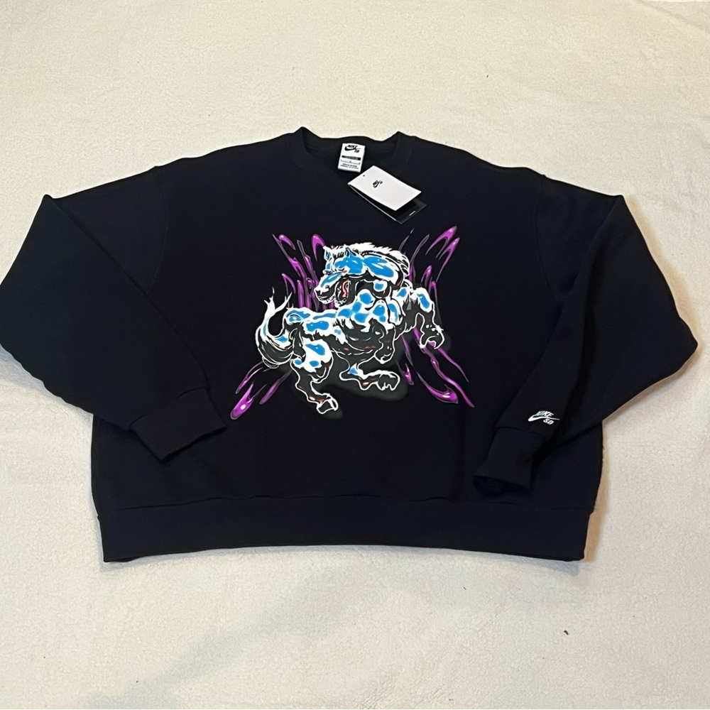 Nike Black Crewneck with Graphic Design